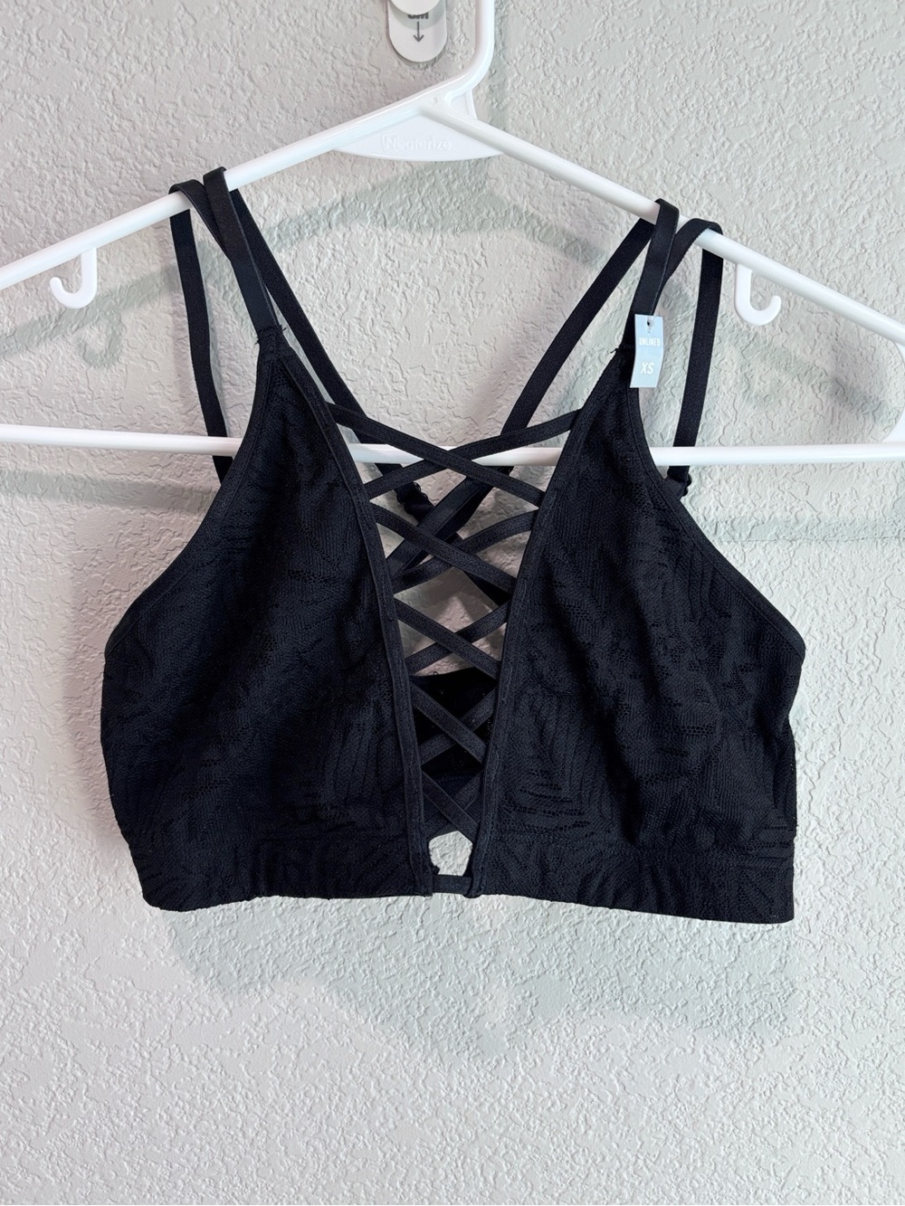 NWT Victoria’s Secret PINK Lace Bralette Unlined Black Women’s Size XS
